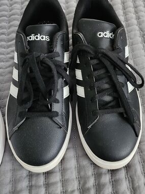 adidas Black Sneakers with White Three-Stripes